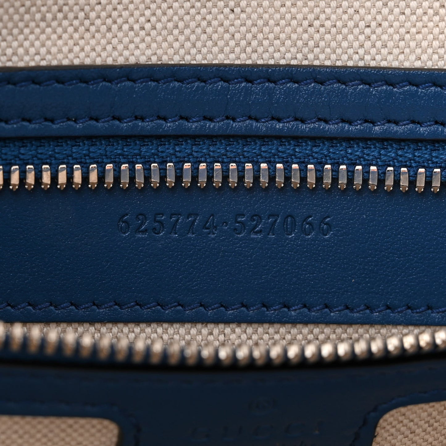 Calfskin GG Tennis Embossed Tote Bag Intense Metal Blue