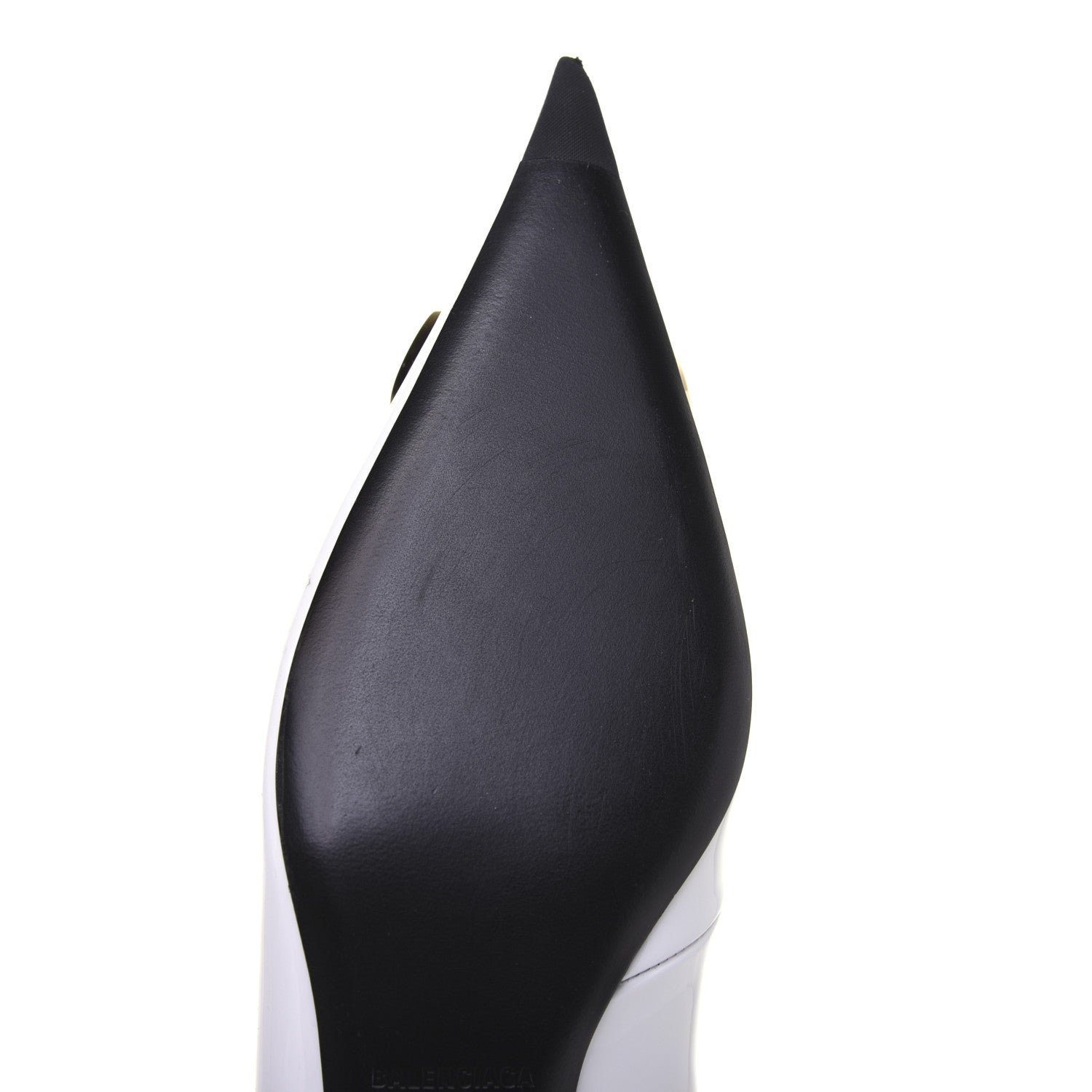 Balenciaga Patent BB Pointy Toe Ankle Booties 38 Optical White 10 of 13