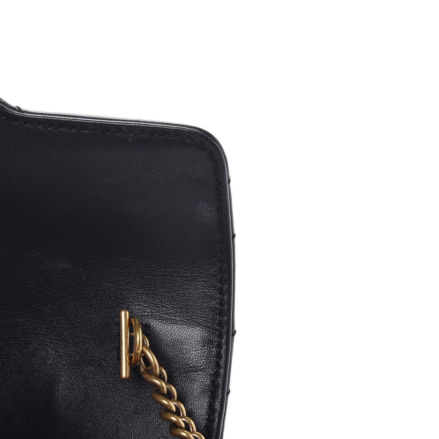Calfskin Matelasse Super Mini GG Marmont Shoulder Bag Black