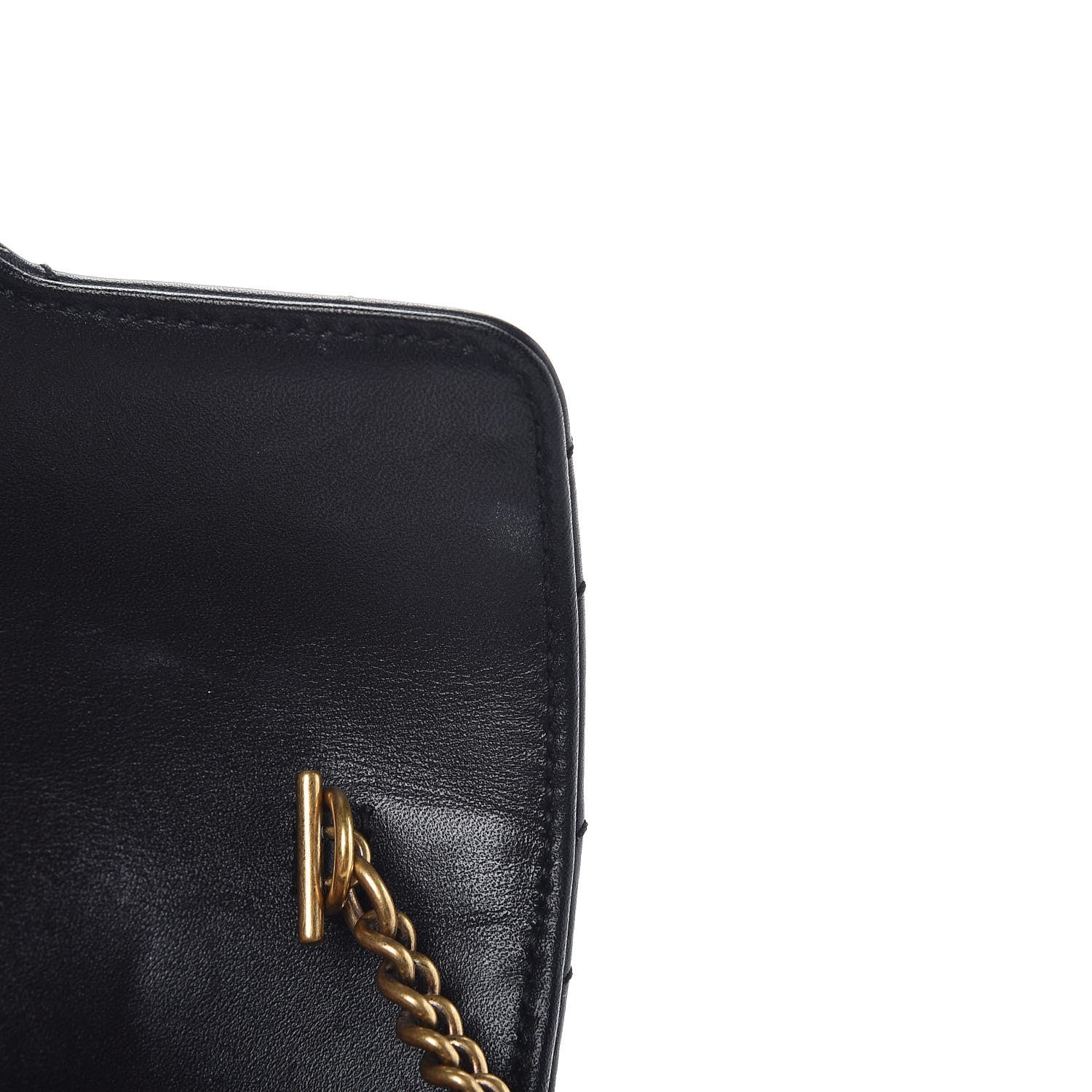 Gucci Calfskin Matelasse Super Mini GG Marmont Shoulder Bag Black 8 of 9