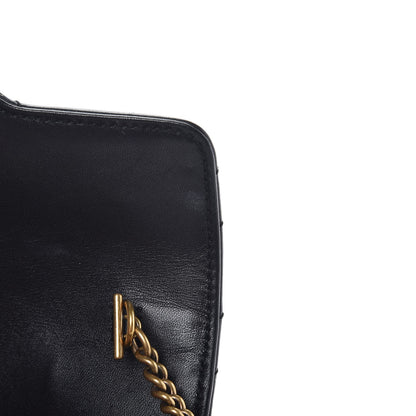 Gucci Calfskin Matelasse Super Mini GG Marmont Shoulder Bag Black 8 of 9