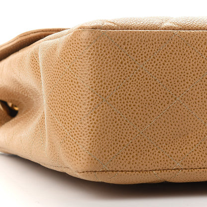 Chanel Caviar Quilted Jumbo Single Flap Beige 8 of 9
