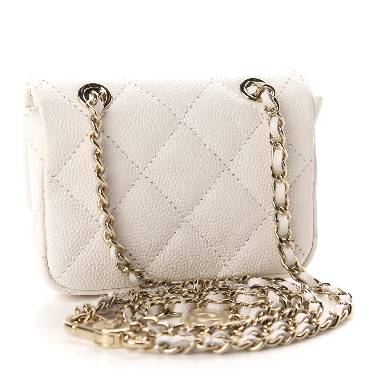 Caviar Quilted Belt Bag White