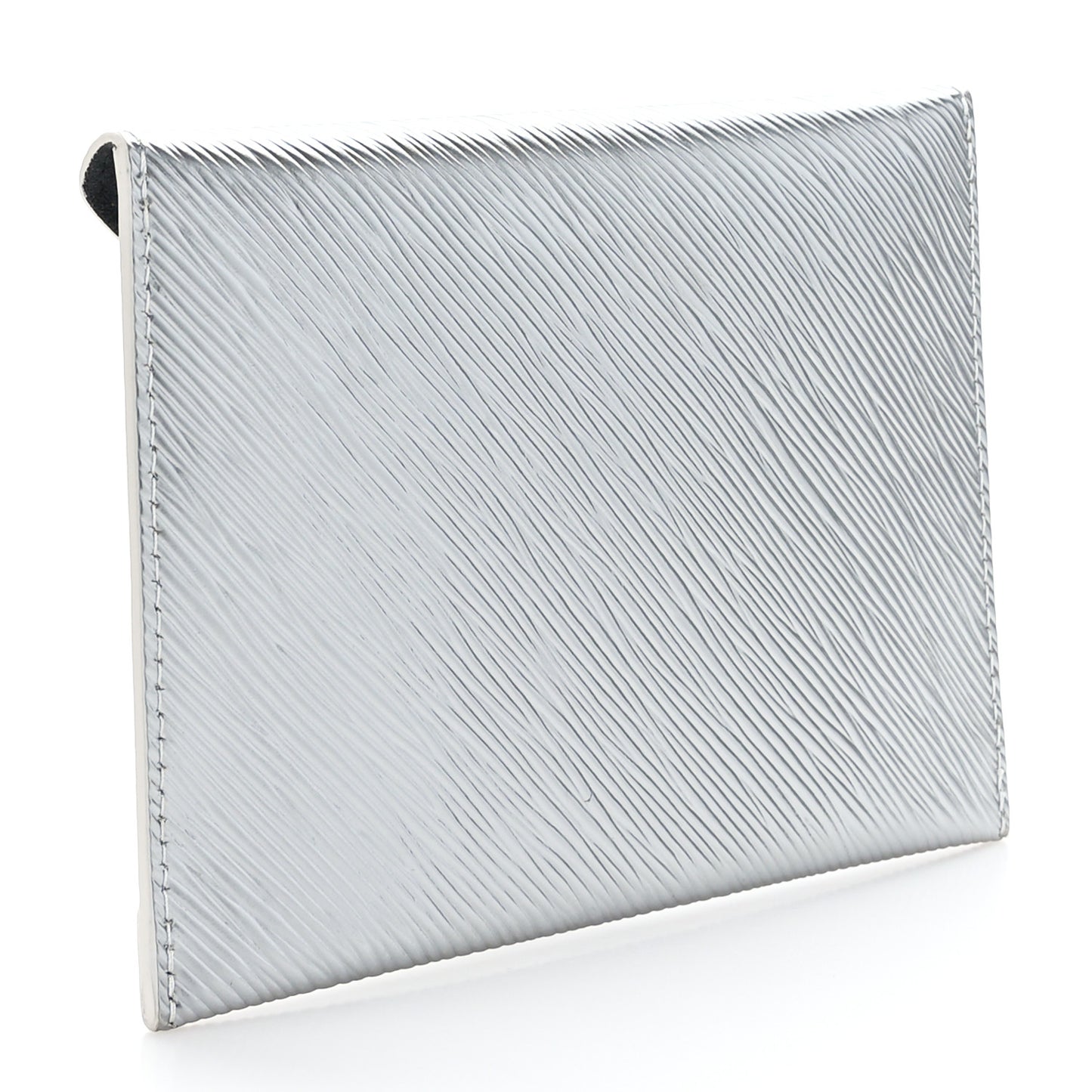 Metallic Epi Invitation Envelope Clutch Silver