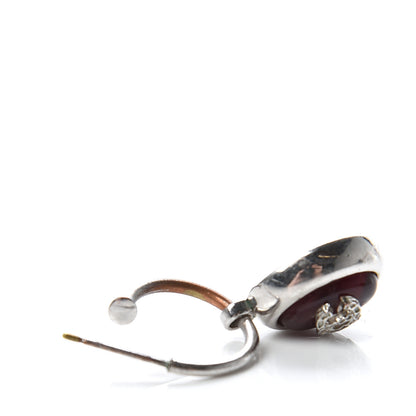 Chanel Gripoix Poured Glass CC Dangle Earrings Silver 5 of 6
