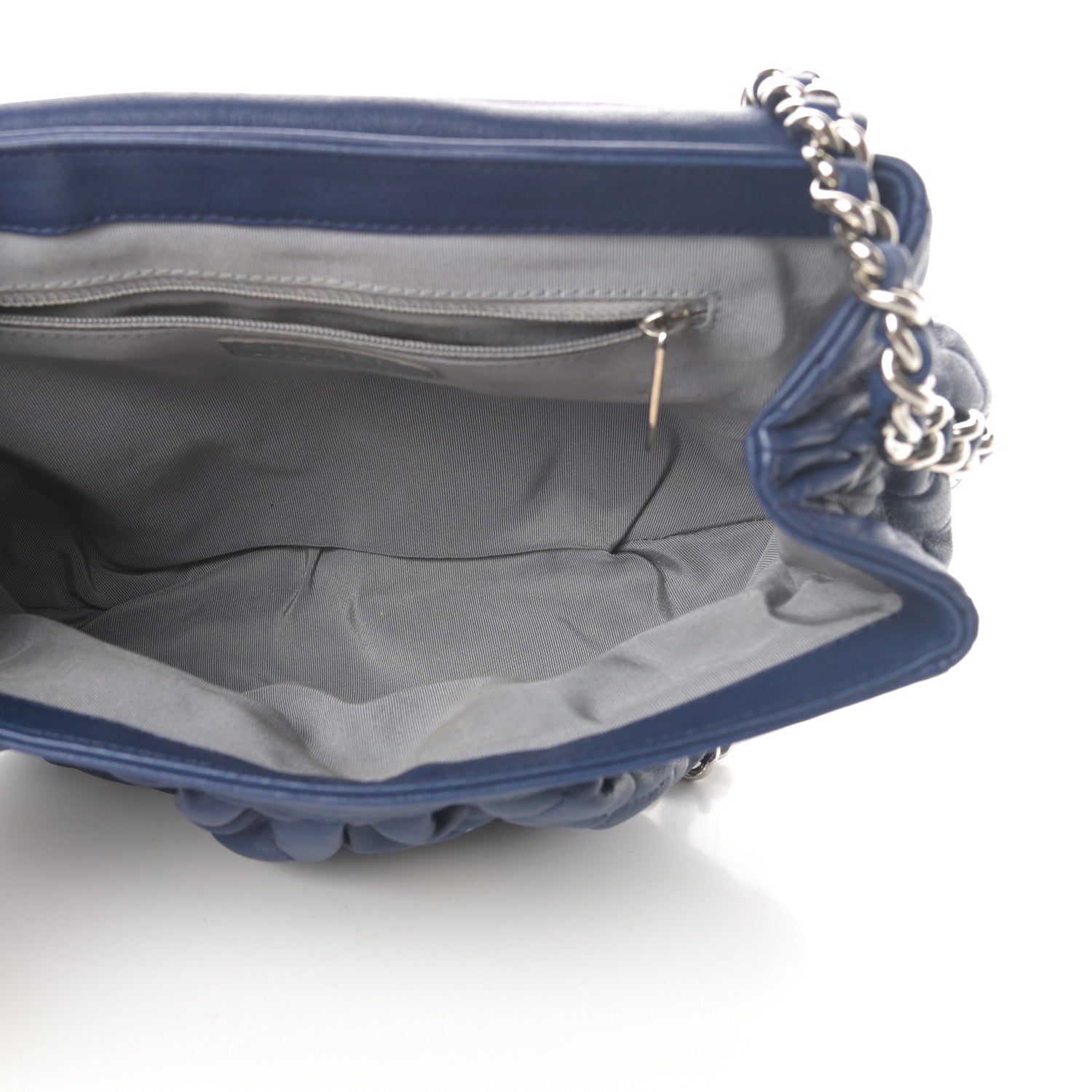 Chanel Washed Lambskin Quilted Medium Chain Around Flap Blue 5 of 11