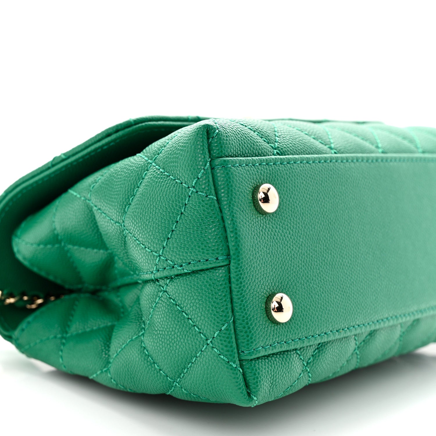Chanel Caviar Quilted Mini Coco Handle Flap Green 9 of 11