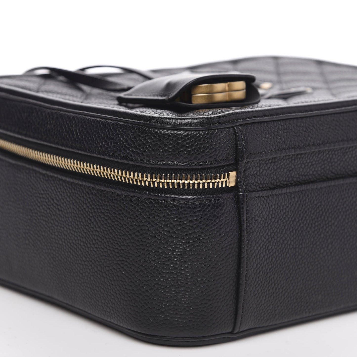 Caviar Quilted Large CC Filigree Vanity Case Navy
