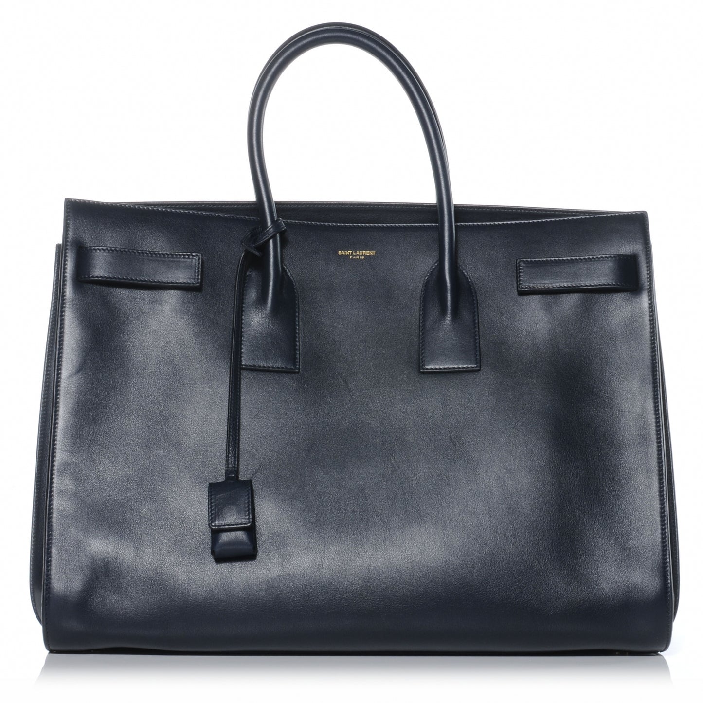 Leather Large Sac de Jour Carryall Midnight Blue