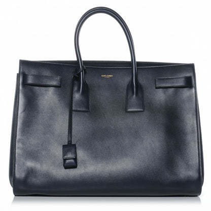 Saint Laurent Leather Large Sac de Jour Carryall Midnight Blue 1 of 8