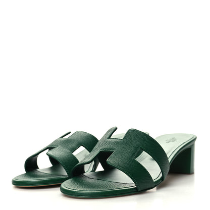 Hermes Epsom Oasis Sandals 38 Vert Cactus 3 of 8