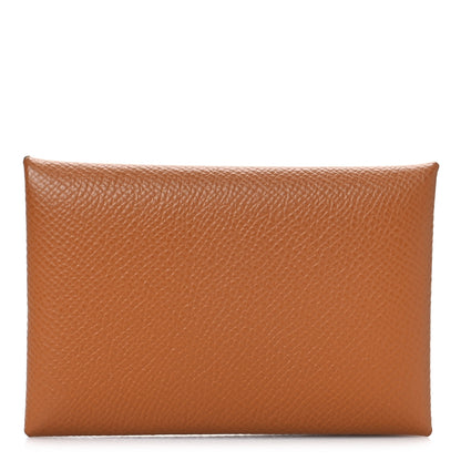Hermes Epsom Calvi Card Case Gold 1 of 9
