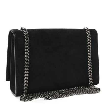 Saint Laurent Suede Small Monogram Stone Studded Kate Satchel Black Turquoise Coral 3 of 11