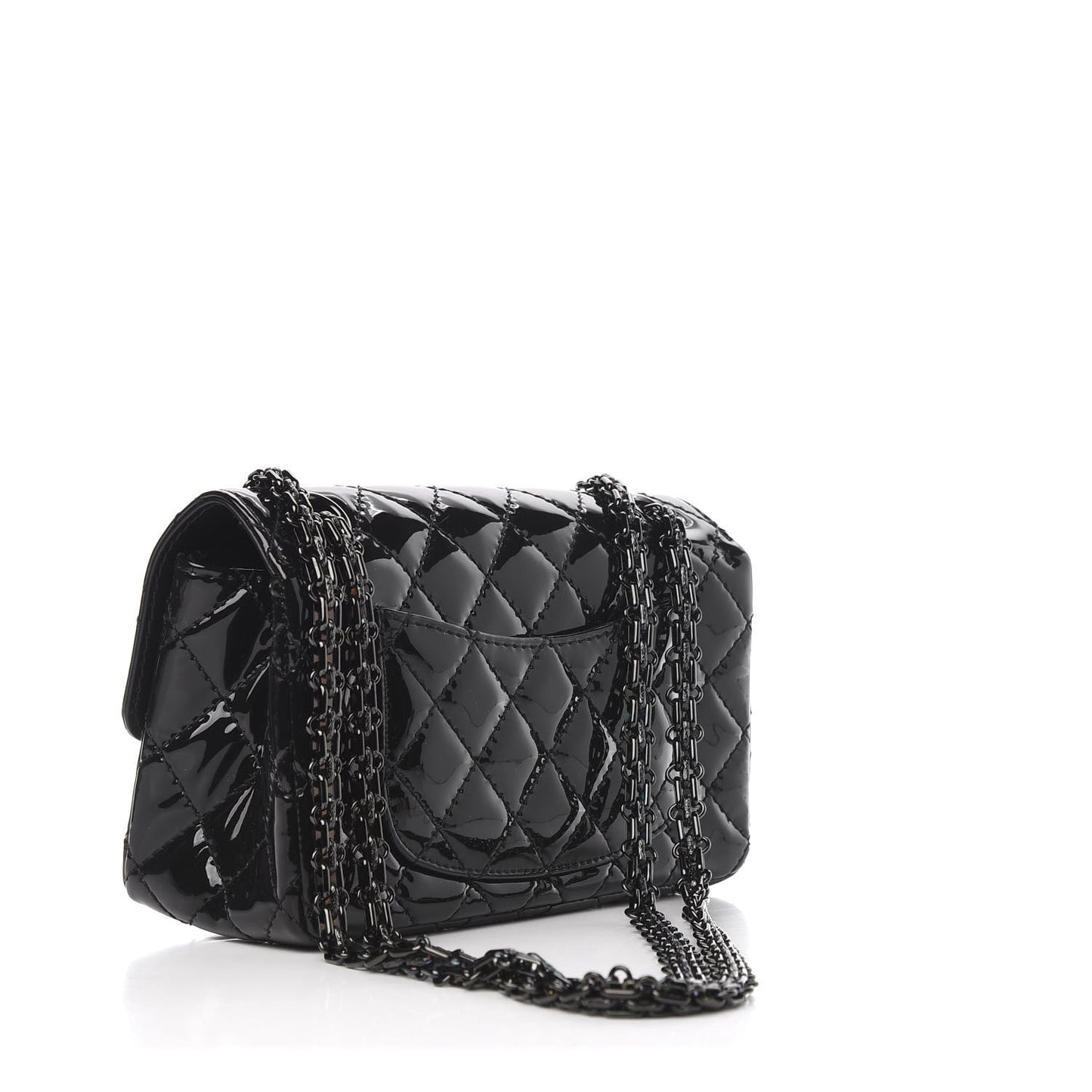 Patent Calfskin Quilted 2.55 Reissue Mini Flap So Black