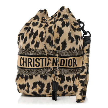 Christian Dior Canvas Mizza Embroidered Leopard DiorTravel Pouch Beige 1 of 10