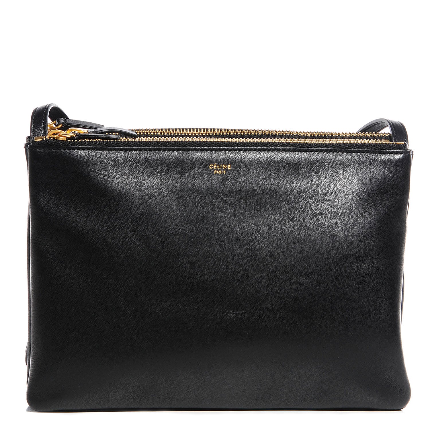 Celine Lambskin Large Trio Crossbody Bag Black 1 of 7