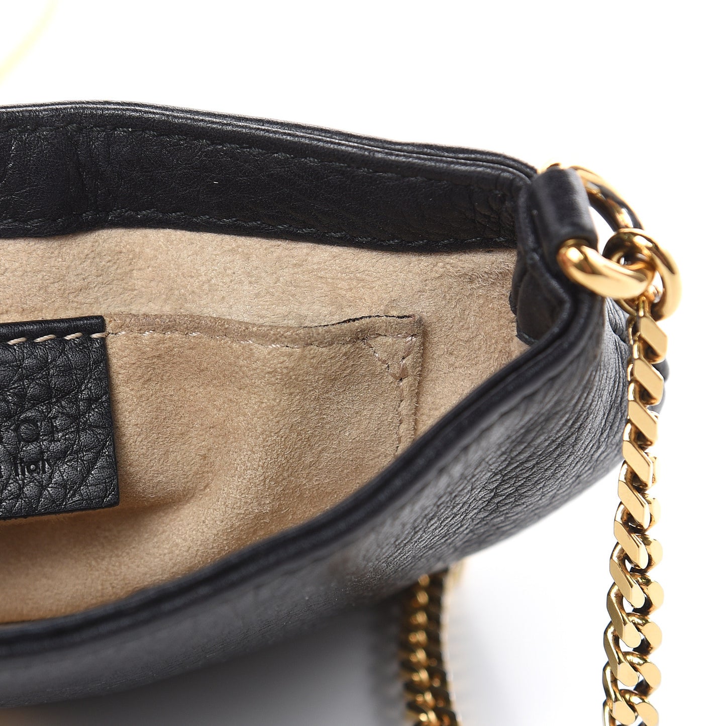 Pebbled Calfskin Small 1973 Chain Shoulder Bag Black