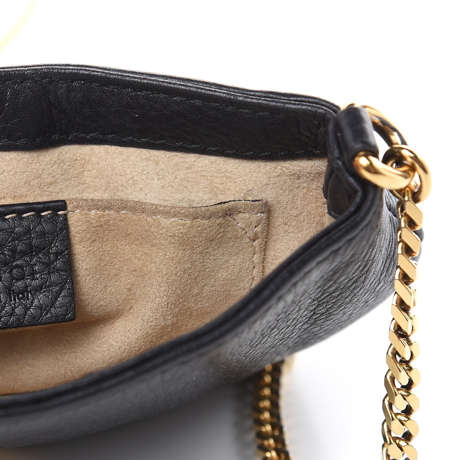 Gucci Pebbled Calfskin Small 1973 Chain Shoulder Bag Black 12 of 13