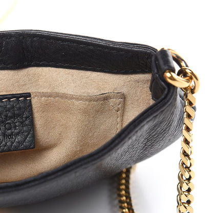 Gucci Pebbled Calfskin Small 1973 Chain Shoulder Bag Black 12 of 13