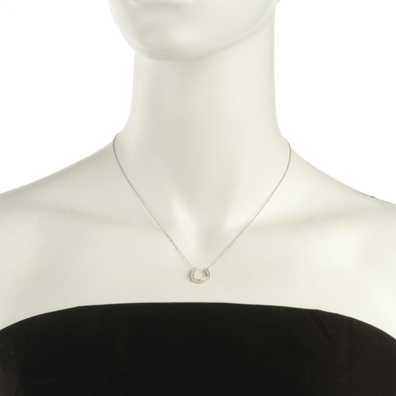 Platinum Diamond Horseshoe Pendant Necklace