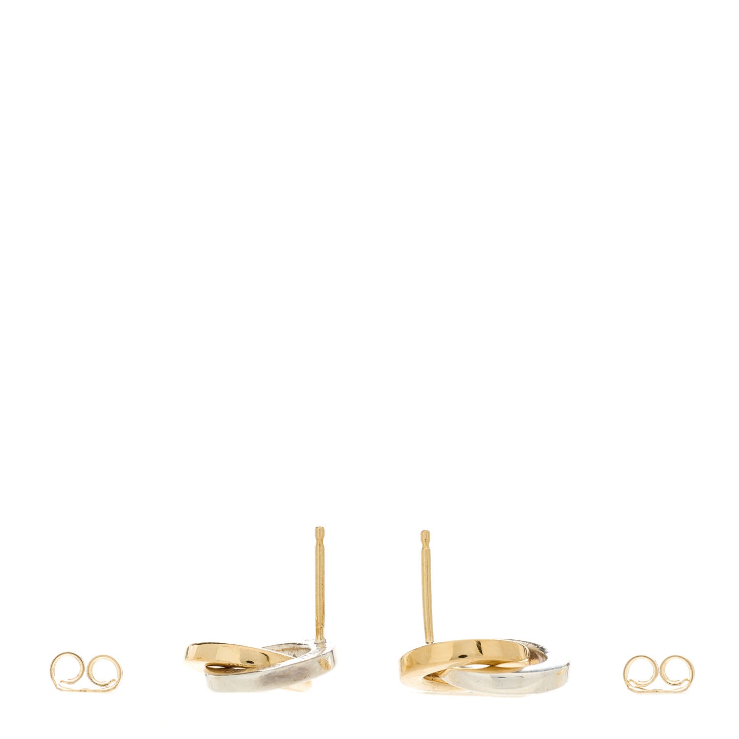 Sterling Silver 18K Yellow Gold Interlocking Circle Earrings
