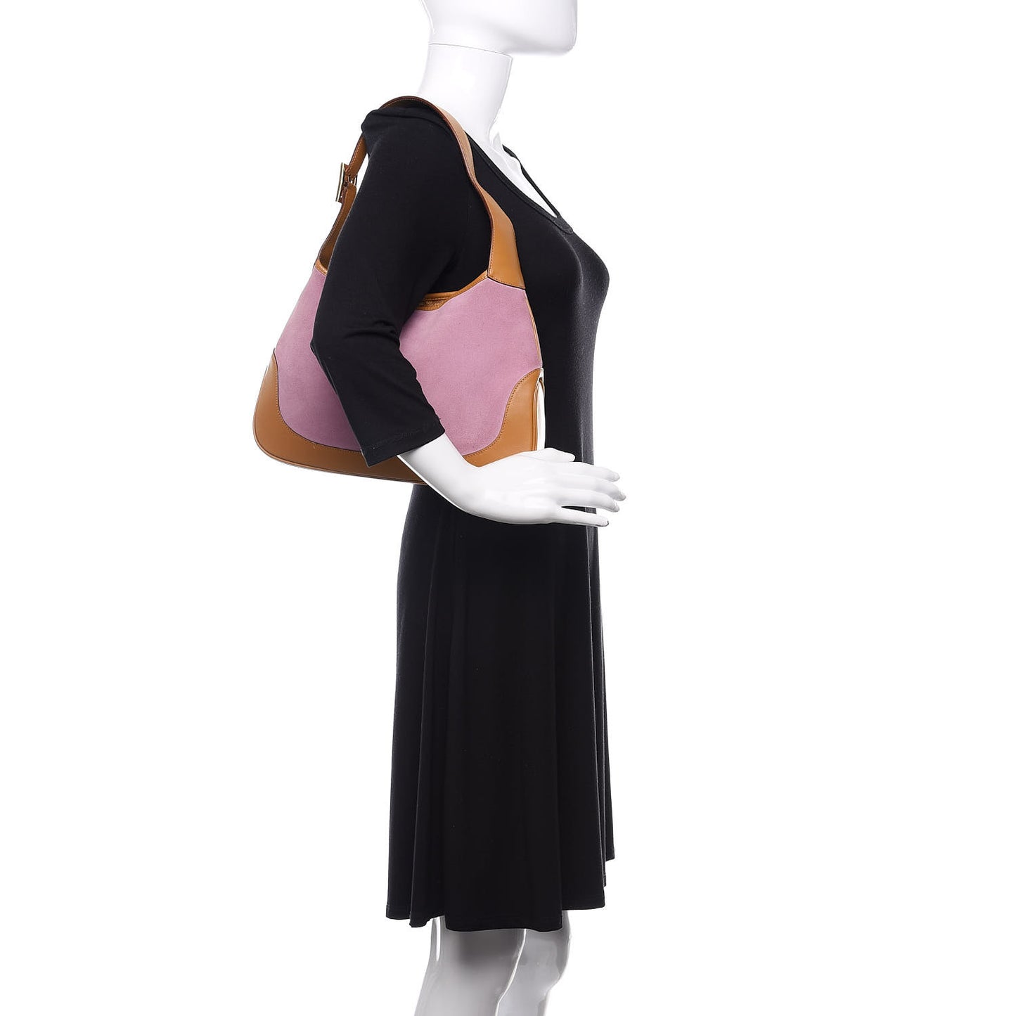 Suede Jackie O Hobo Pink Light Brown