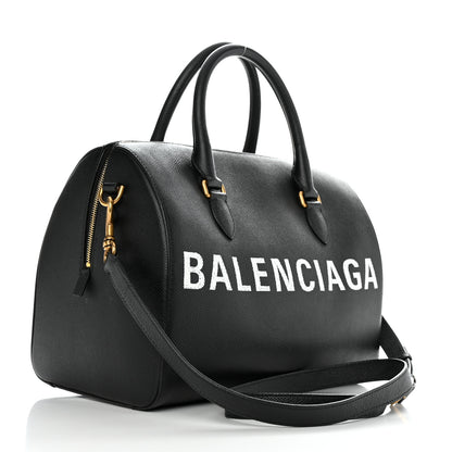 Balenciaga Grained Calfskin Medium Ville Bowling Bag Black 3 of 11
