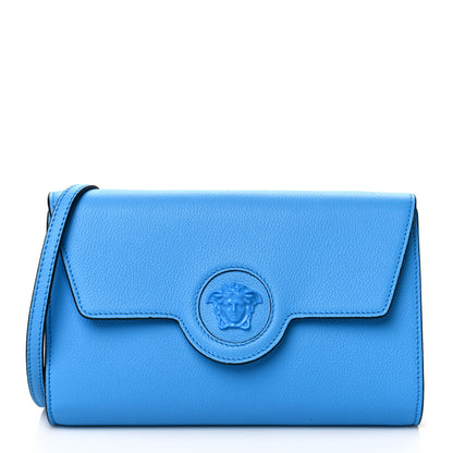 Versace Grained Calfskin La Medusa Crossbody Bag DV Blue 1 of 9