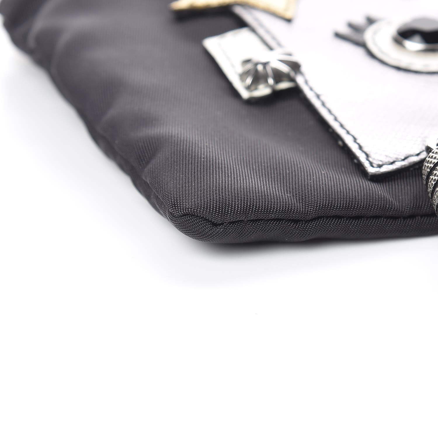 Prada Tessuto Nylon Robot Chain Pouch Black 8 of 10