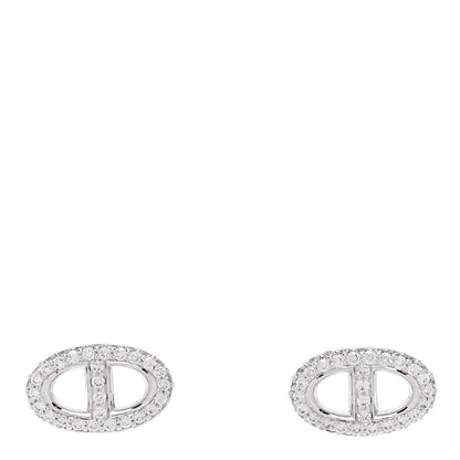 Hermes 18K White Gold Diamond New Farandole Earrings 1 of 6