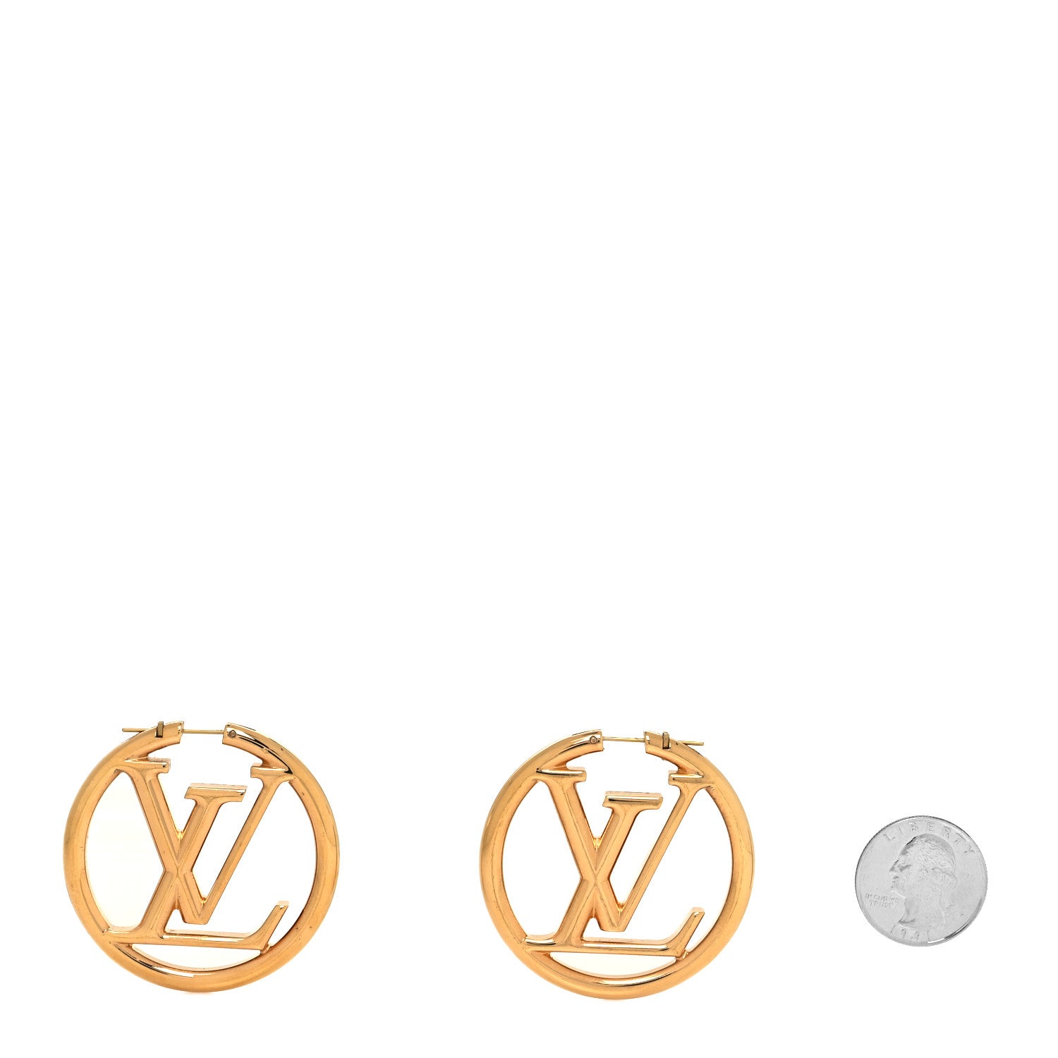 Louis Vuitton Metal Louise Hoop Earrings Gold 2 of 4