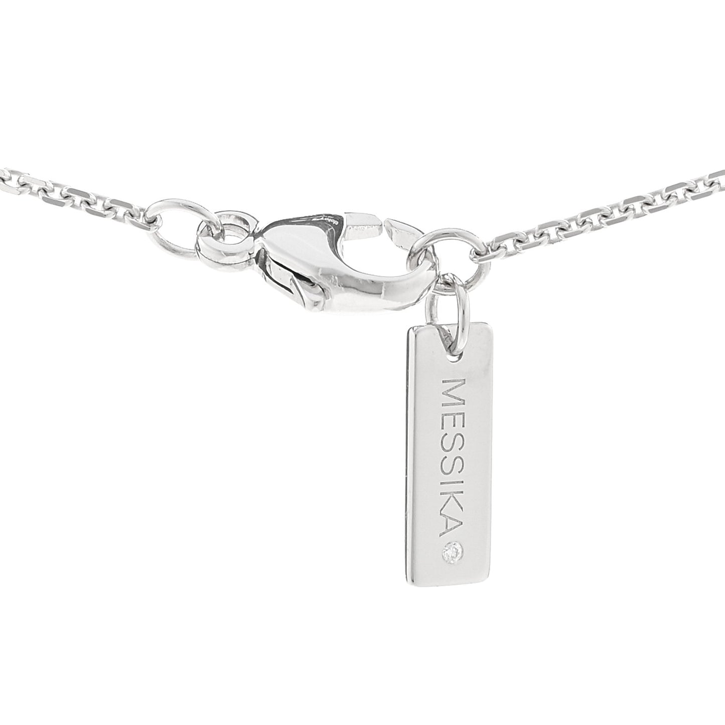 18K White Gold Diamond Baby Move Pave Necklace
