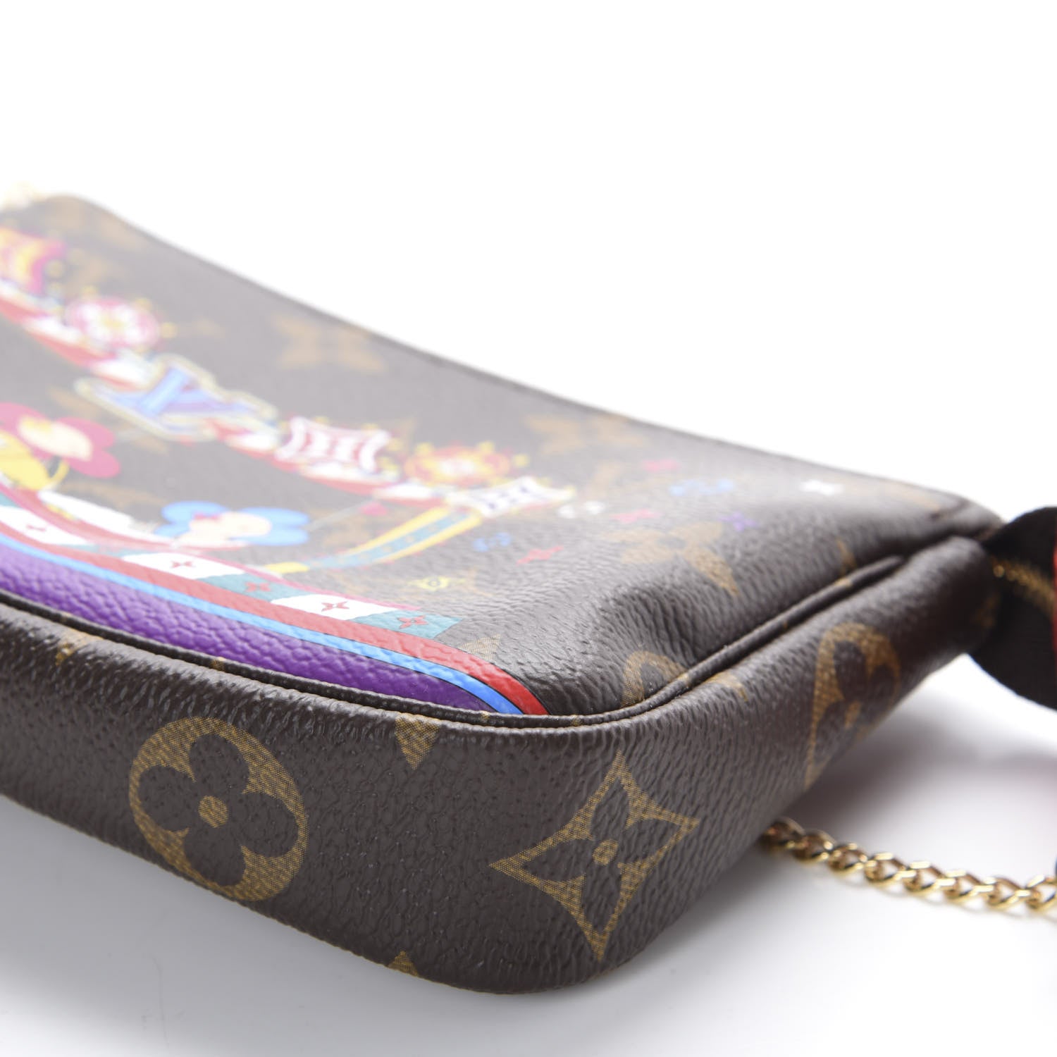 Louis Vuitton Monogram 2020 Christmas Animation Bumper Cars Mini Pochette Accessories Coquelicot 7 of 9