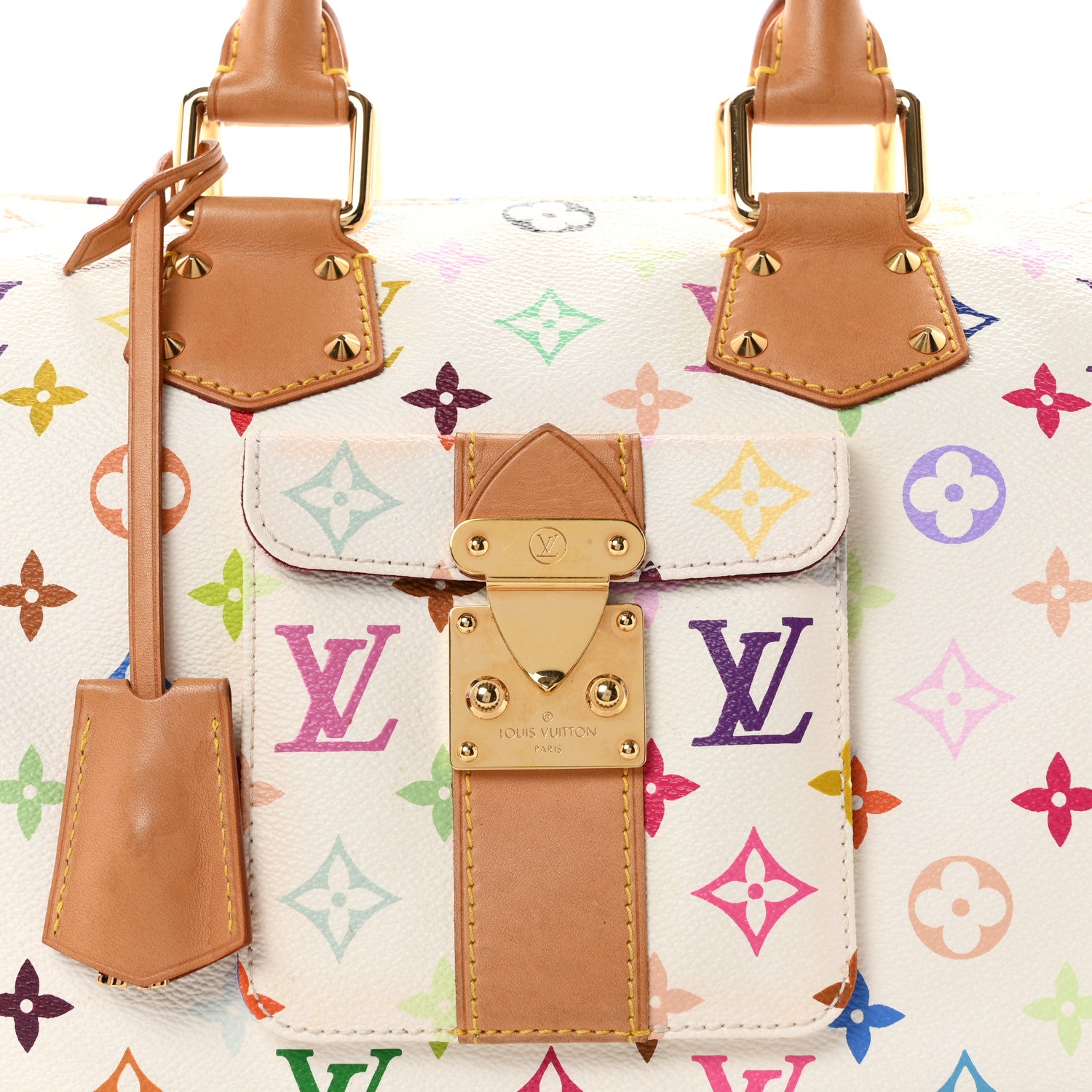 Louis Vuitton Monogram Multicolor Speedy 30 White White 7 of 9