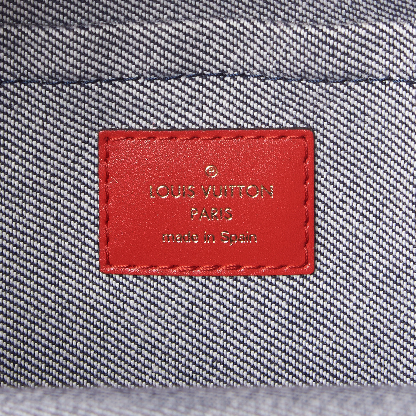Denim Damier Monogram Patchwork Palm Springs Backpack Mini Blue Rouge