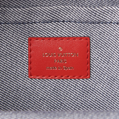 Louis Vuitton Denim Damier Monogram Patchwork Palm Springs Backpack Mini Blue Rouge 7 of 7
