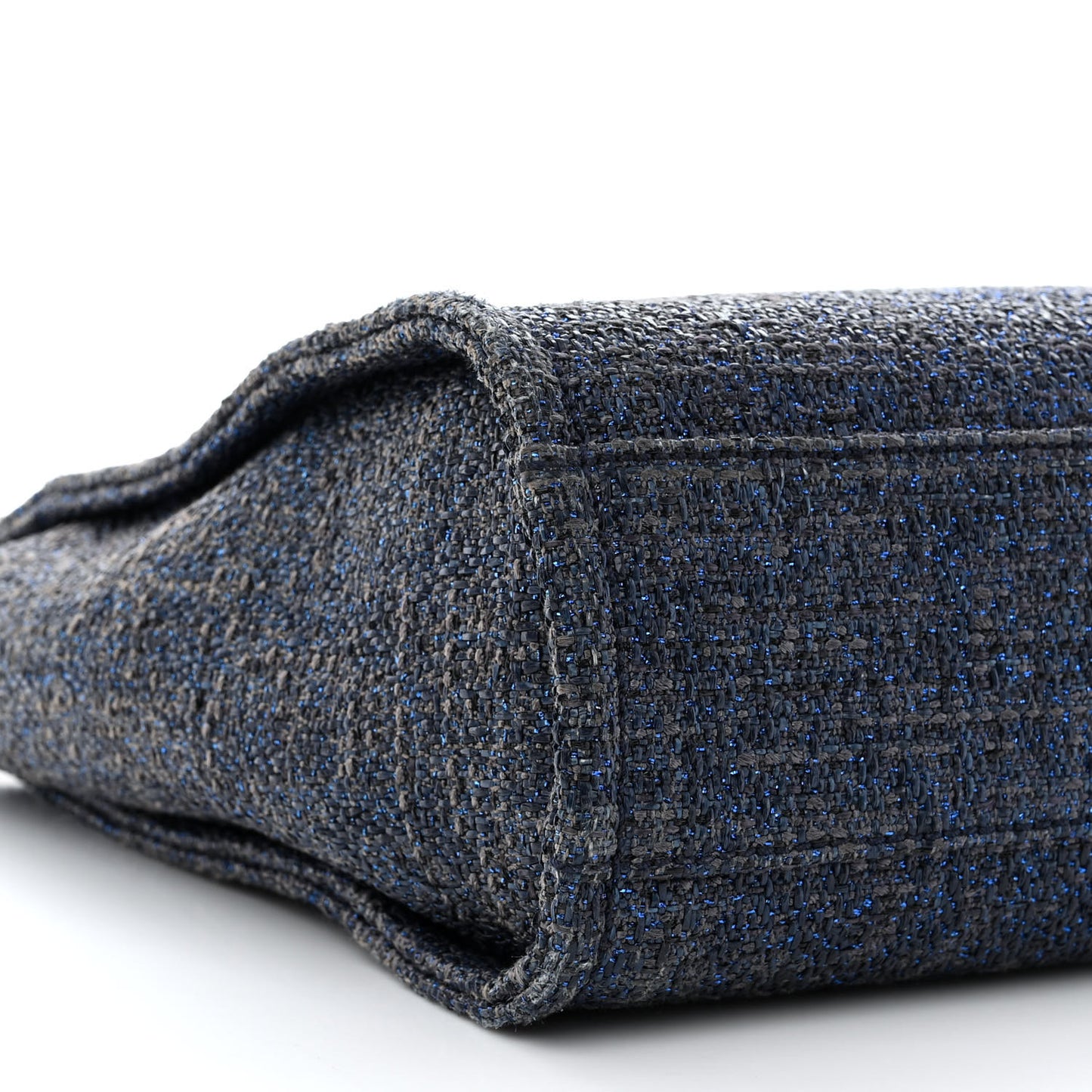 Lurex Boucle Mini Deauville Tote Blue