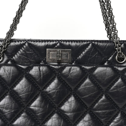 Chanel Aged Calfskin Quilted Reissue 2.55 Tote Black 8 of 11