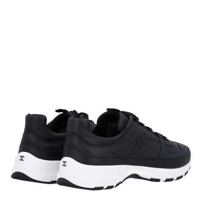 Chanel Calfskin CC Womens Sneakers 38 Black 5 of 10