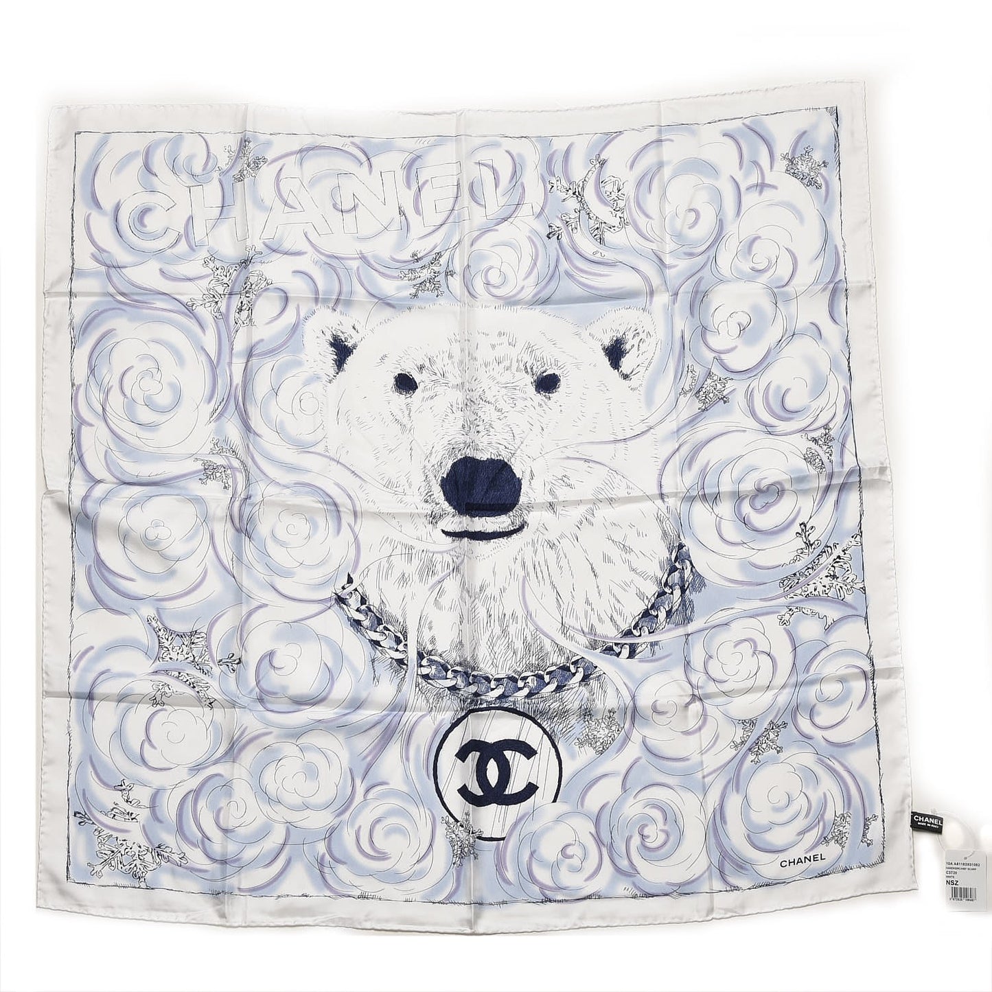 Silk Polar Bear Scarf White