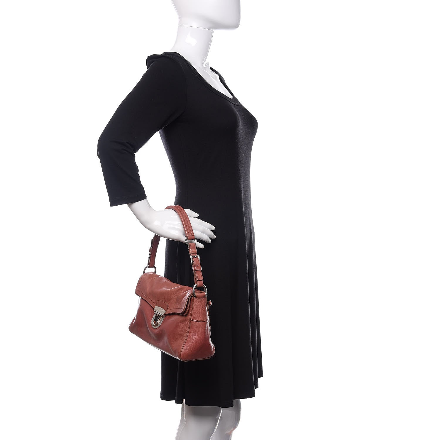Prada Buffalo Easy Pushlock Flap Shoulder Bag Confetto 2 of 8