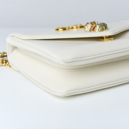 Gucci Vitello Palmellato Lux Crystal Medium Rajah Shoulder Bag Mystic White Multicolor 8 of 11