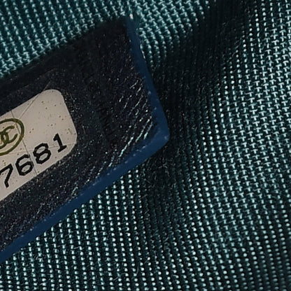 Chanel Iridescent Lambskin Quilted Medium Cosmetic Case Turquoise 7 of 7