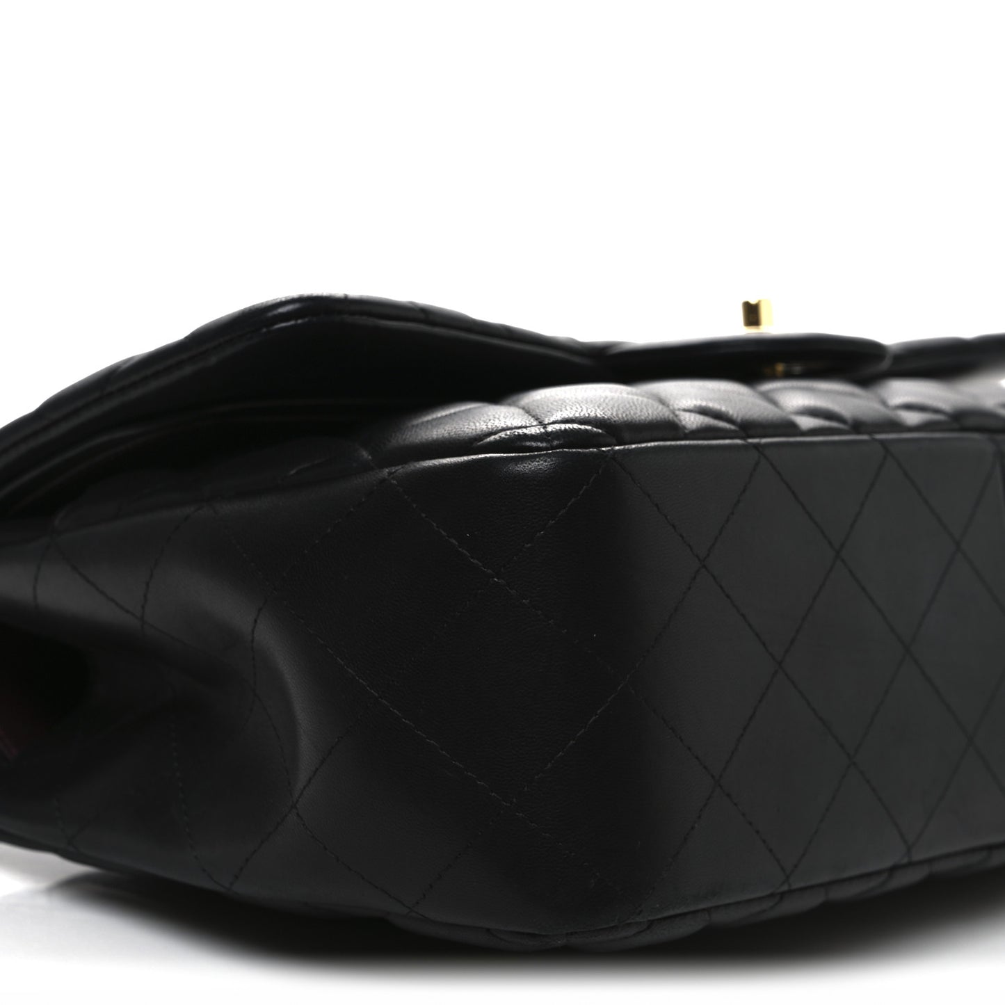 Lambskin Quilted Jumbo Double Flap Black