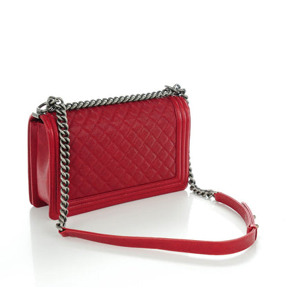 Chanel Caviar Quilted New Medium Boy Flap Dark Red 3 of 8