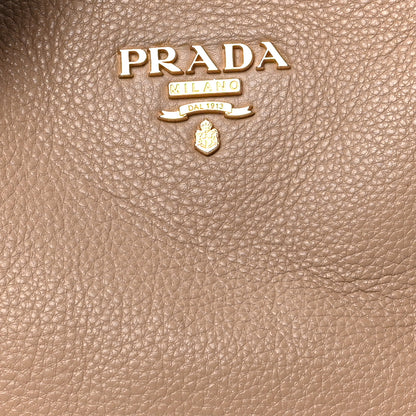 Prada Vitello Phenix Zippered Messenger Hobo Cammeo 6 of 11