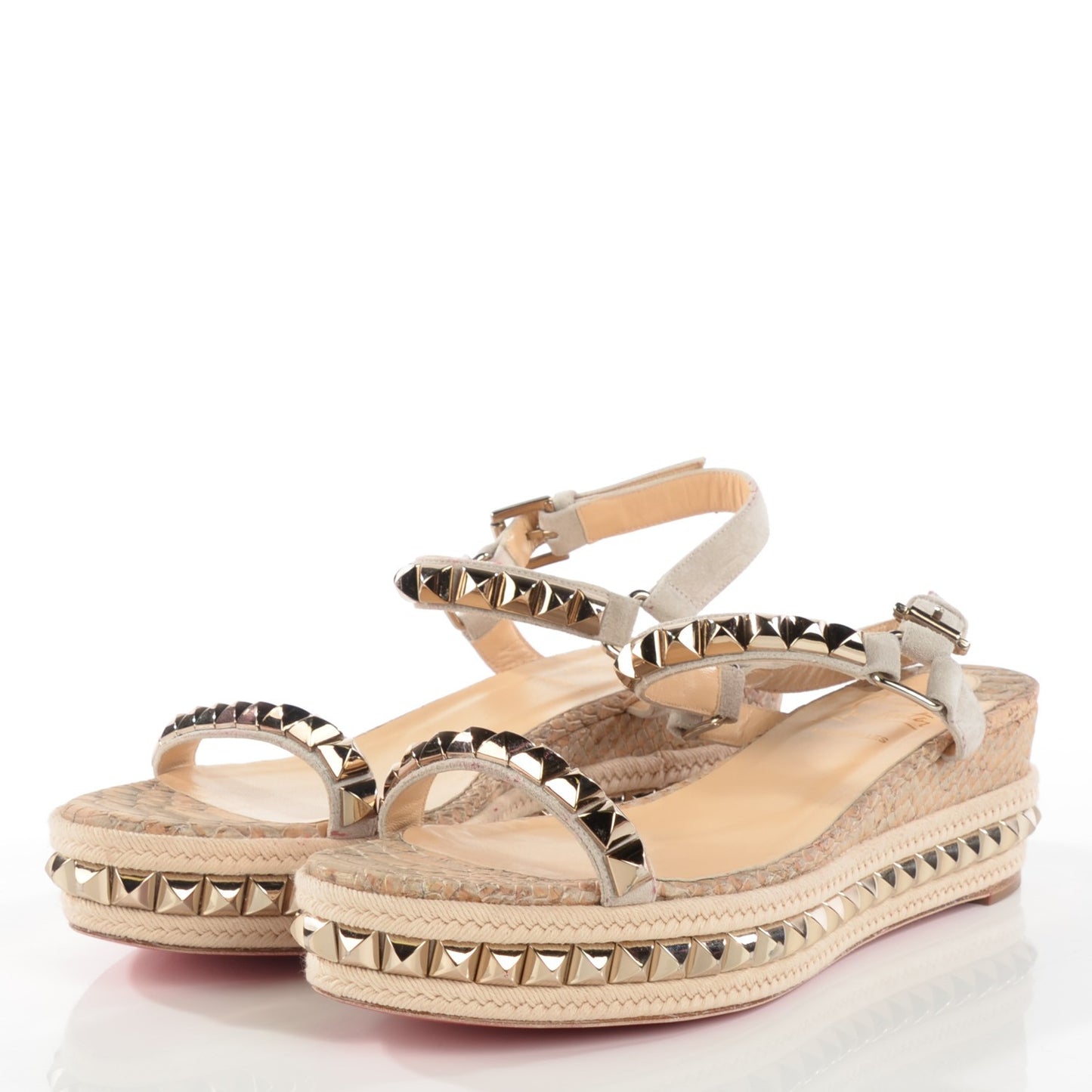 Cork Python Embossed Cataclou 60 Platform Sandals 41 Colombe