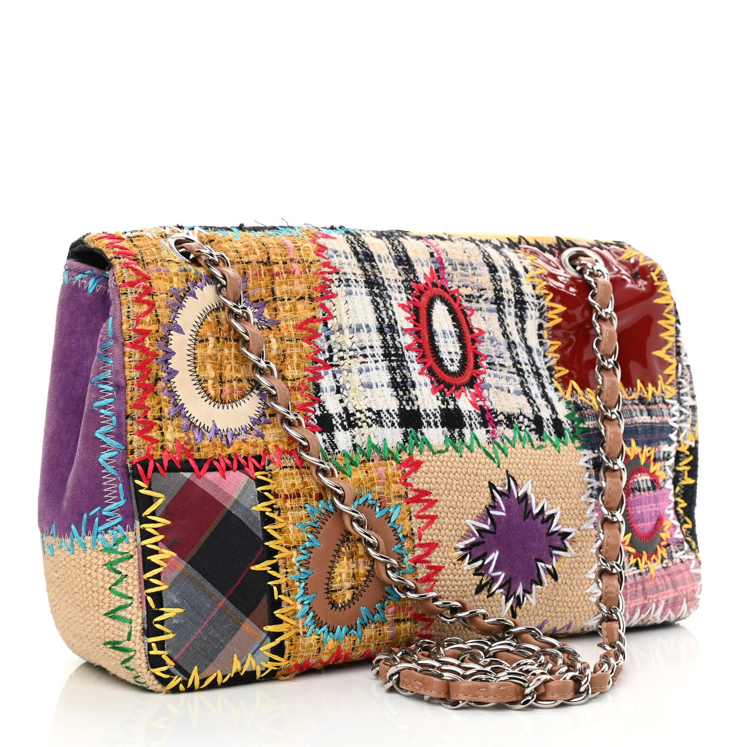 Chanel Patchwork Jumbo Flap Yellow Multicolor 3 of 10