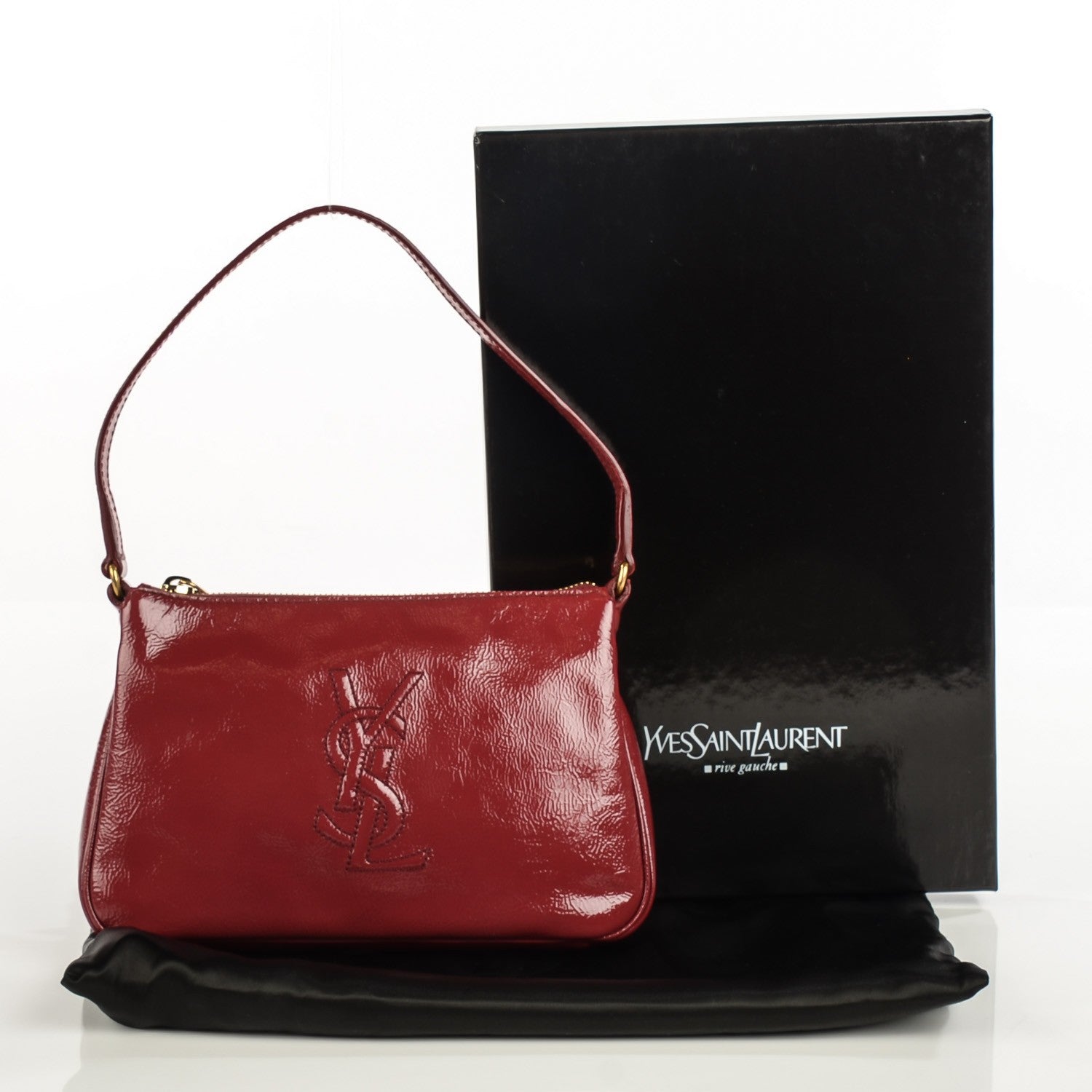 Saint Laurent Textured Patent Calfskin Mini Shoulder Bag Red 5 of 9