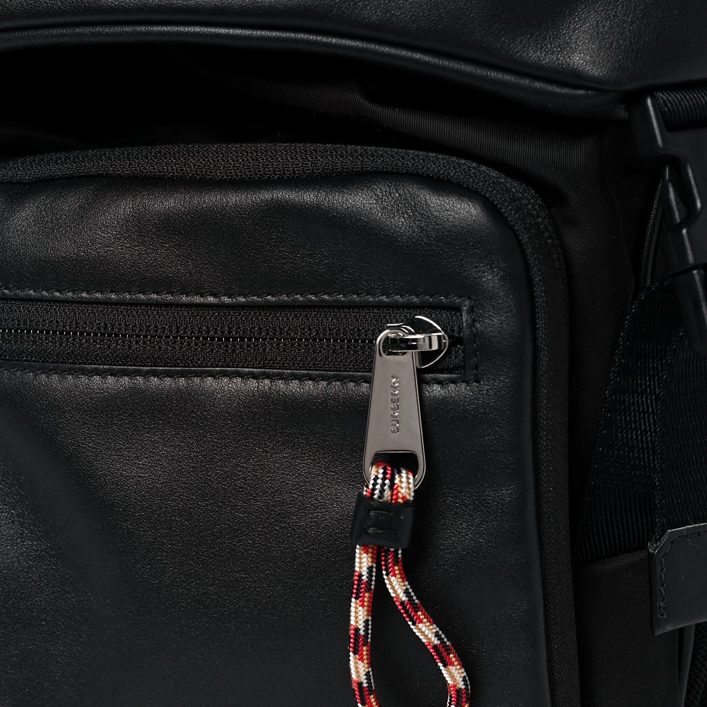 Lambskin Nylon Medium Leo Sling Bag Black